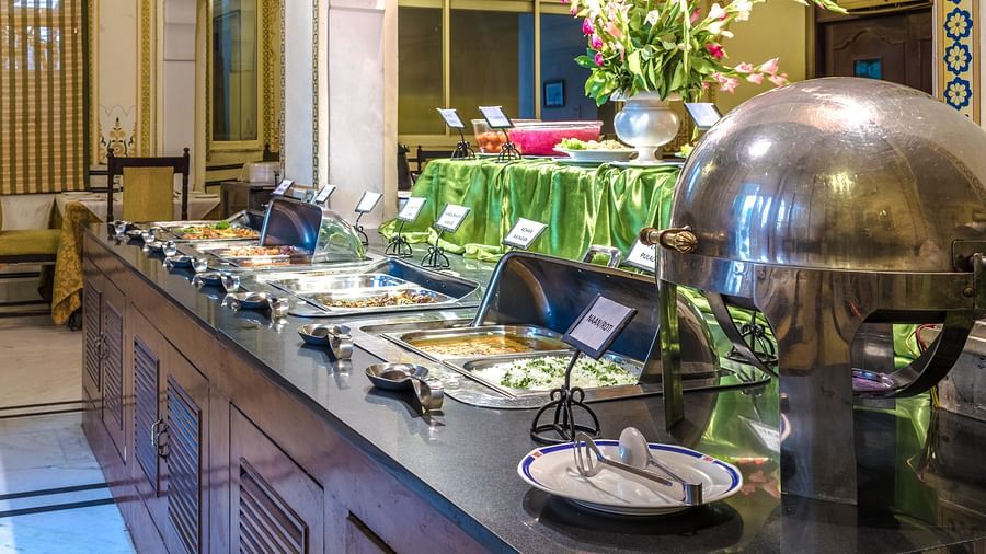 Another image of the buffet counter at Hari Mahal - Mandawa Haveli, Jaipur