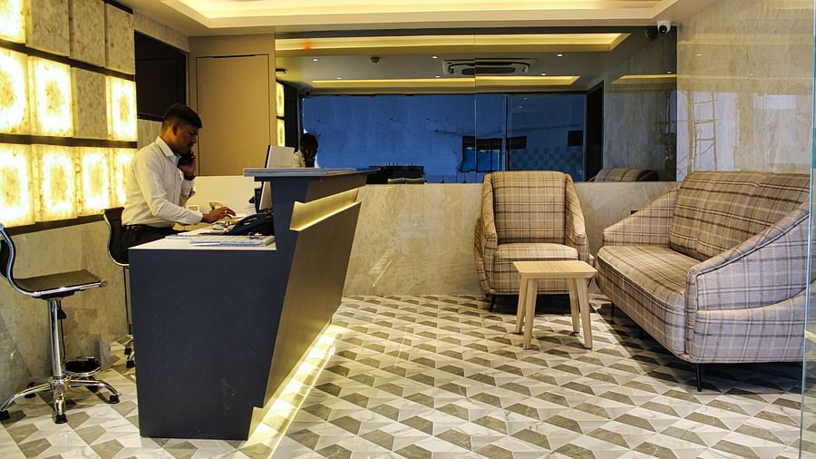 Side view of reception area at Maxxvalue Hotel MIDC,  Mumbai