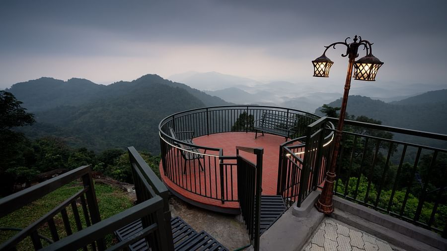 A mountain view from the resort