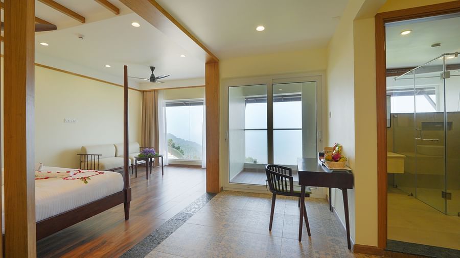 A full view of living room at Misty Queen by Dimora, Kakkadampoyil