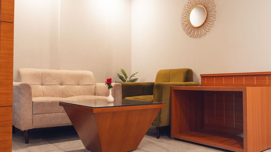 Living area of a Super Deluxe Room at Montclair Ananta, Elite.