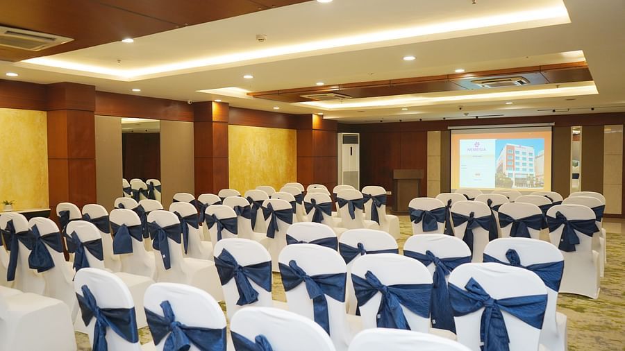 Classroom-style seating in a conference room at Nemesia, ideal for training sessions and workshops.