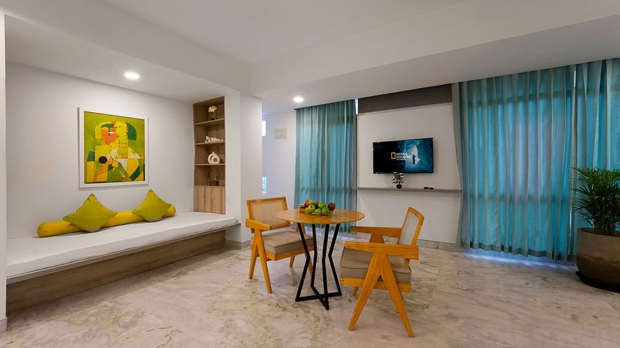 Sofa seating in Studio Premium Room at Nest by Rivido Apart Hotel, Bannerghatta Road