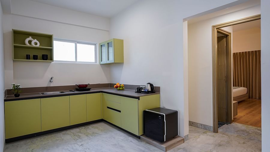 Studio Twin Room with corner stove counter at Nest by Rivido Apart Hotel, Bannerghatta Road