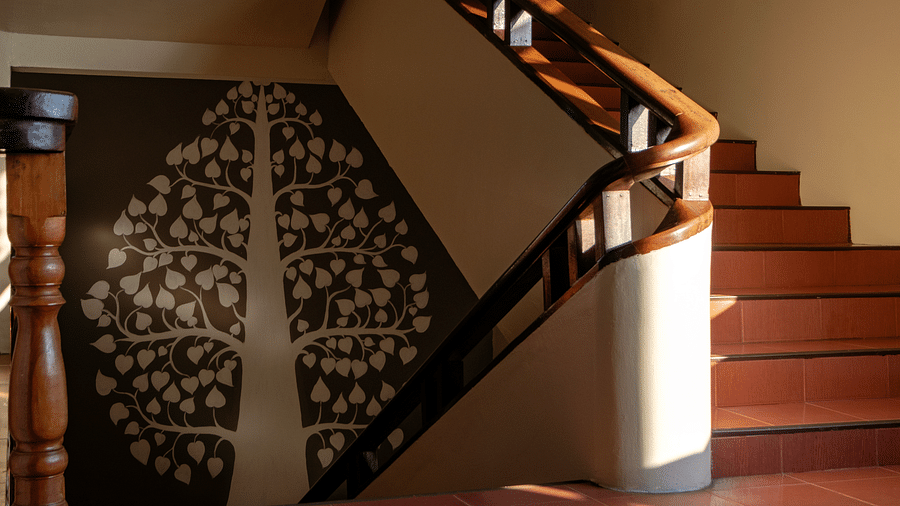 painting in the stairs