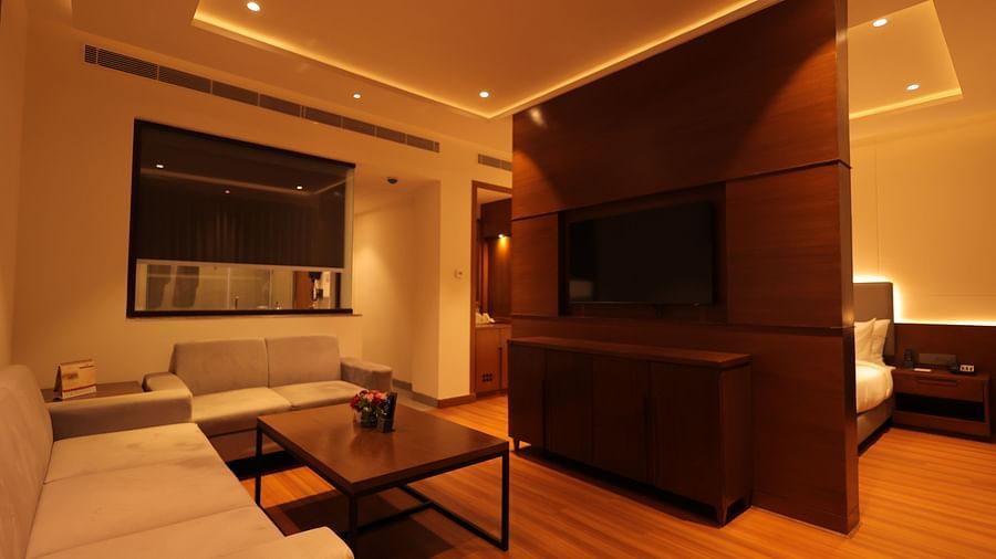 view of the living room of Suite at Pride Elite, Haridwar