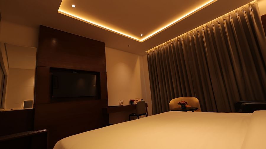 view of king size bed of Superior Room at Pride Elite, Haridwar