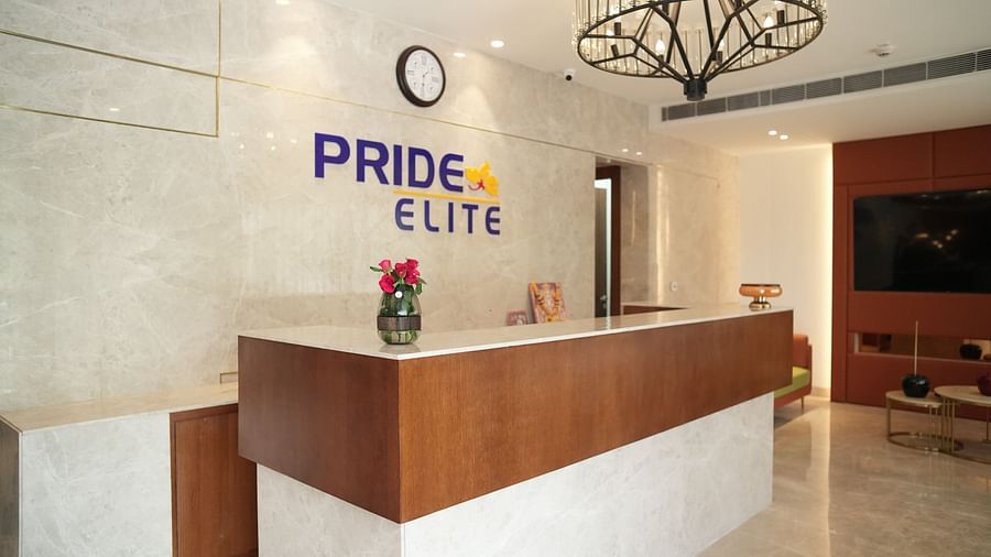 reception desk at Pride Elite, Haridwar