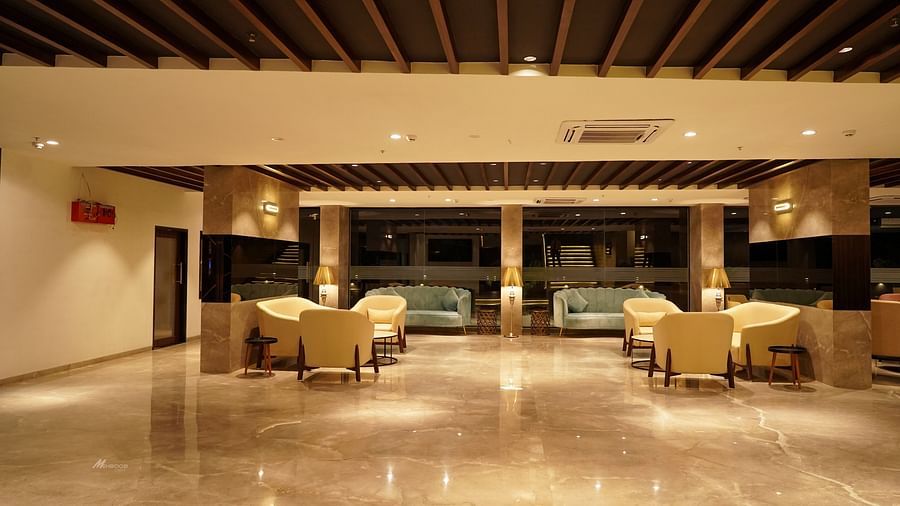 Pride Ranakpur Resort Convention Centre - interior view of the reception area with multiple seating options