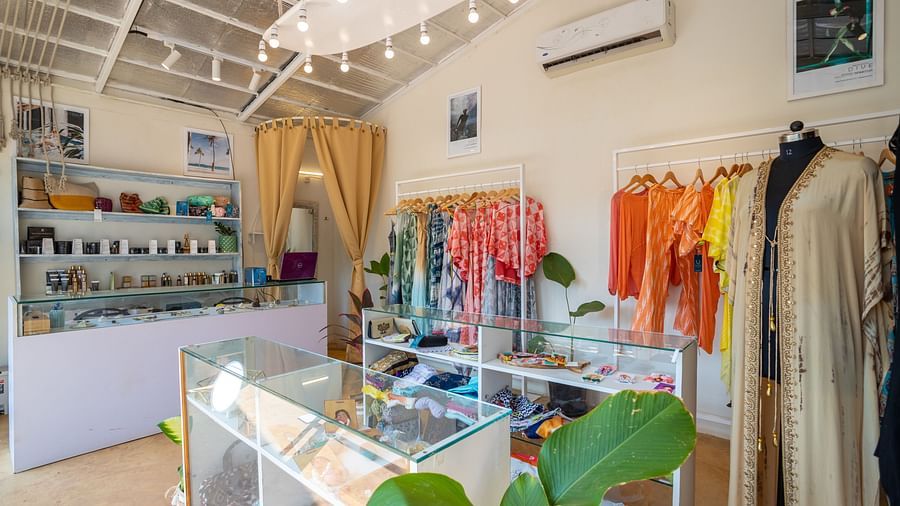 interior of the Dive with several varieties of clothes and souvenirs on display