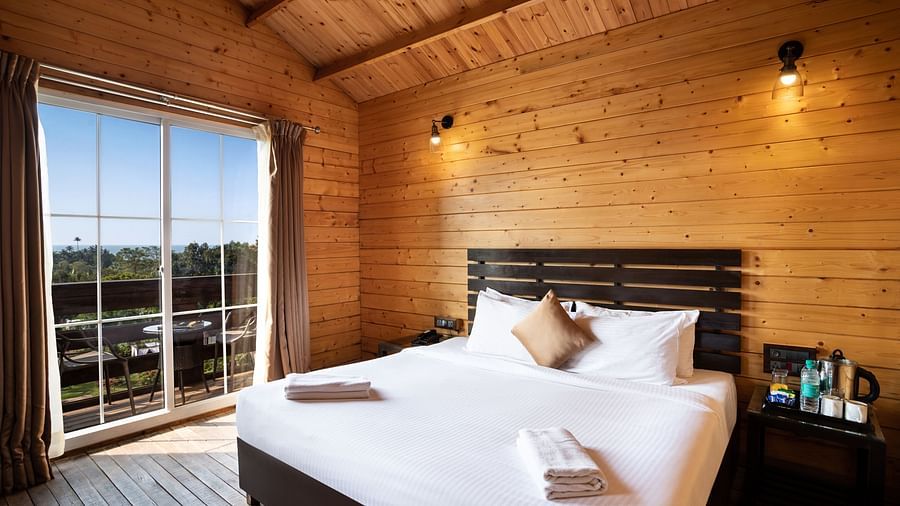 The plush interiors of our Sea View Cottages in Mandrem 1