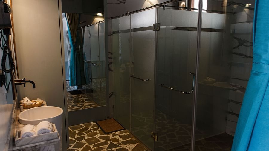 interior of our hill villa washroom at Symphony Samudra Beachside Jungle Resort And Spa, Port Blair