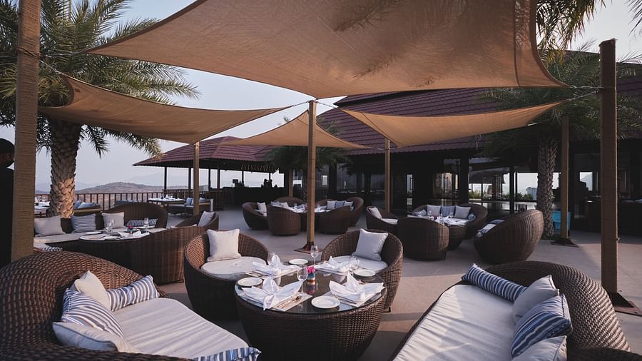 Ananta Udaipur lounge with comfortable seats enveloped by an ambient surrounding  at Zenith restaurant - The Ananta Udaipur