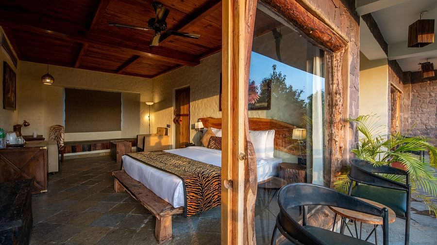 view of the bed from outside 
