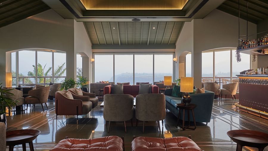 an image of bar seating area with valley views at The Dukes Retreat