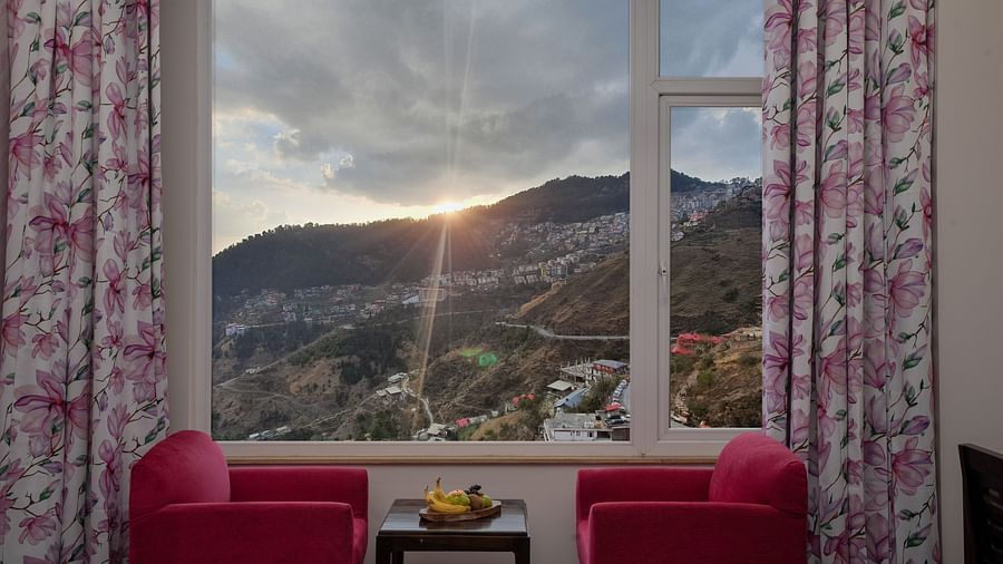 Hill view from the Premier Valley View Room at our Luxury hotel in Shimla - The Orchid Hotel Shimla