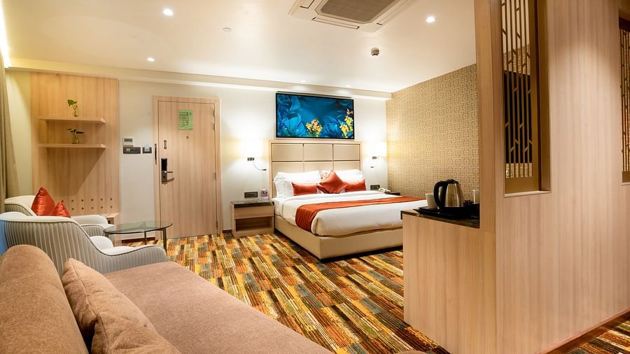 interior of one of the hotel rooms in Lonavala at The Orchid Lonavala