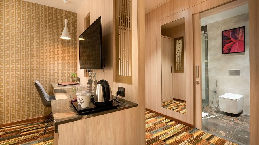 interior view of one of the rooms in Lonavala  at The Orchid Lonavala