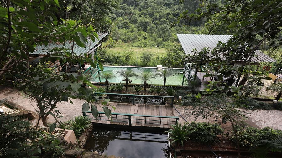 bird's eye view of the pool area at The Sal Woods Forest Resort & Spa