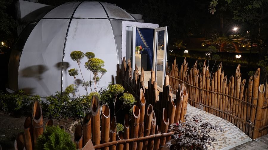 Igloo style room with picket fence at Themis Mudhouse Nature Retreat Resort