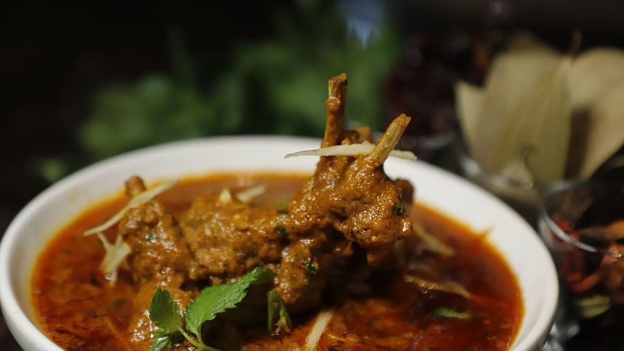 mutton roganjosh dish plated on a table2