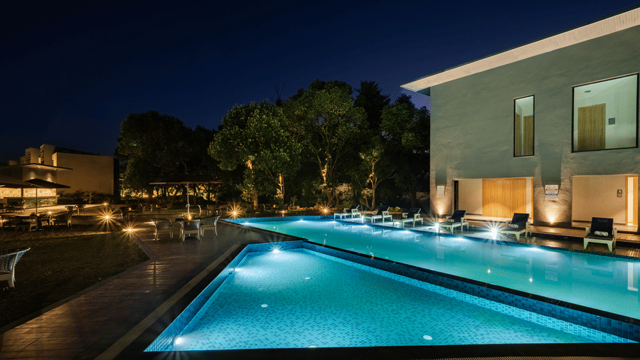 Swimming Pool Night View