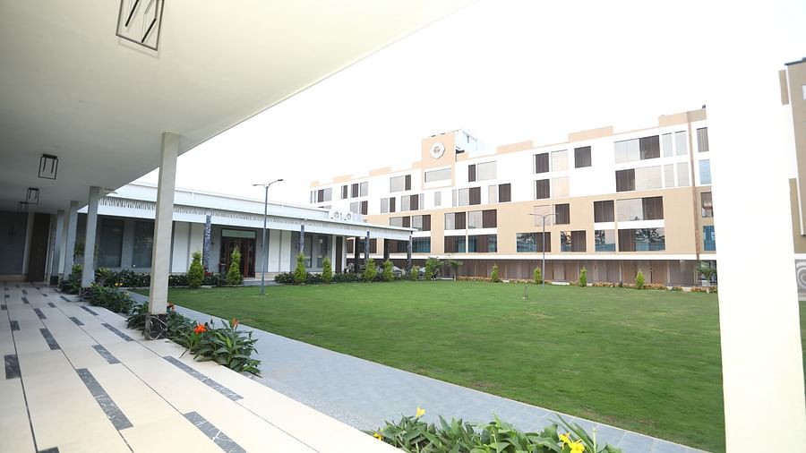 A lush outdoor lawn framed by serene gatherings.