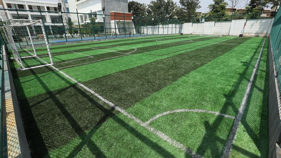 Corner view of a football turf