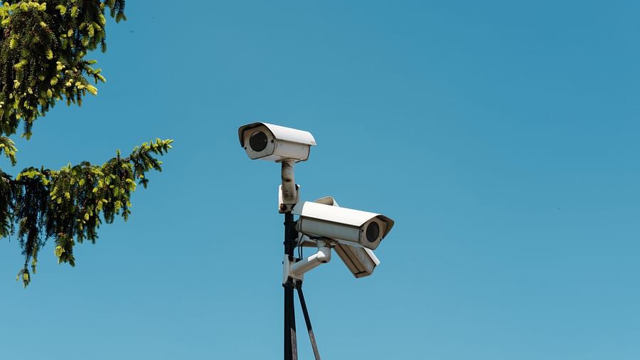 security cameras fitted on a pole 