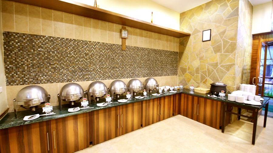 the buffet space at the conference hall in Lonavala - Zara's Resort