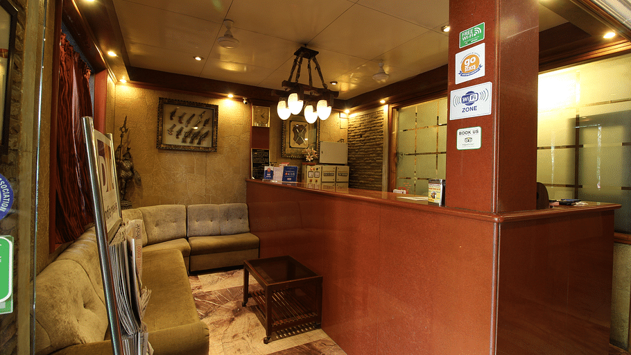 Reception area of Hotel Shivam, Pune