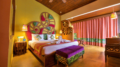 double bed in one of our rooms in Andaman
