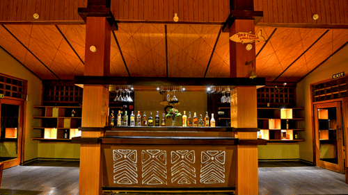 bar at Pour Judgement in Silver Sand Beach Resort on Neil Island
