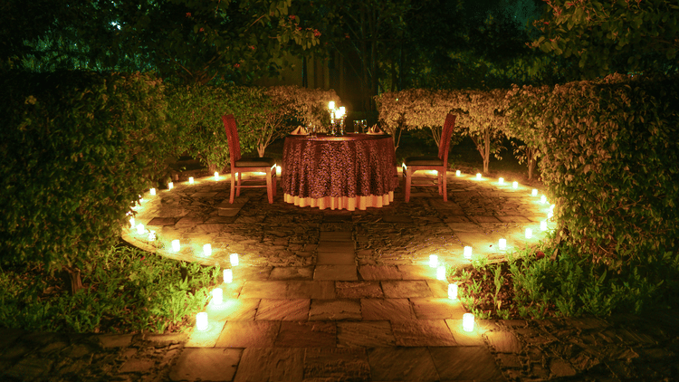 Private Dining Venues in jim corbett with candlelight