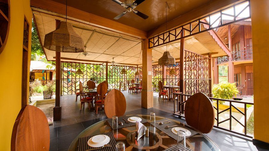 outdoor seating area at our restaurant on Neil Island