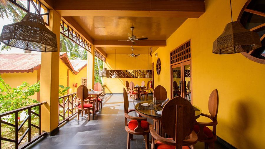 outdoor seating area at our restaurant on Neil Island