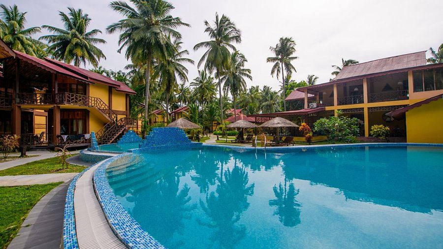 massive outdoor swimming pool at Silver Sand Beach Resort