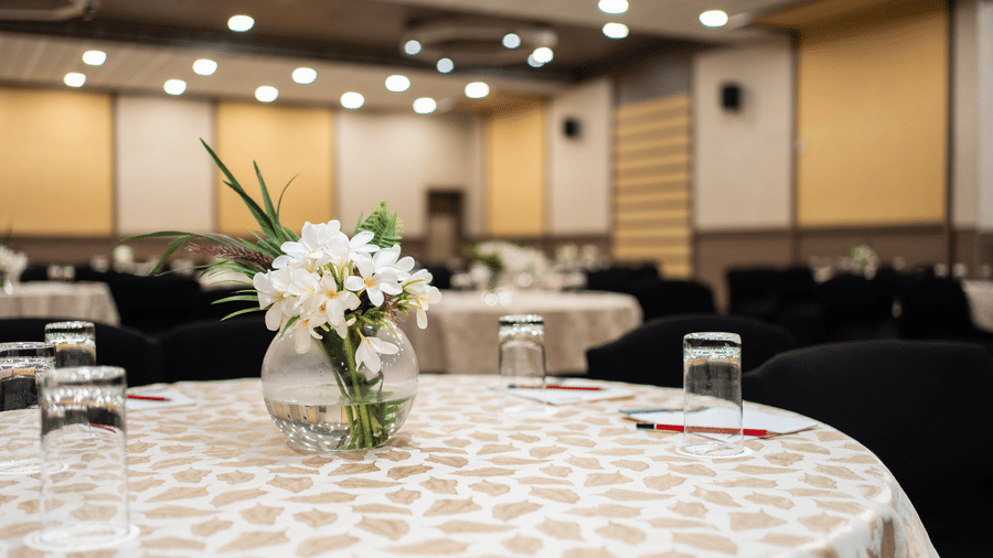 Mini Hive indoor banquet space with premium ambience at The Golden Tusk, Jim Corbett