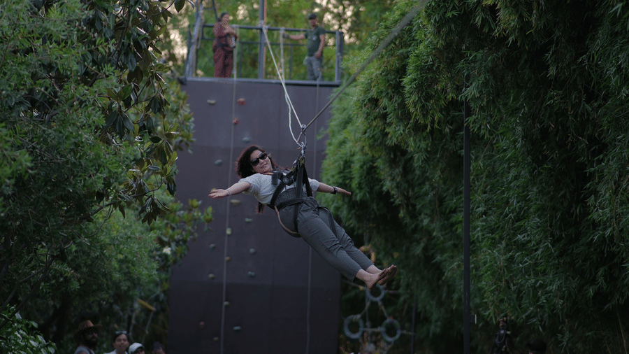 A person performing an outdoor activity at The Golden Tusk, Jim Corbett
