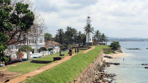 beach and lighthouse in Galle