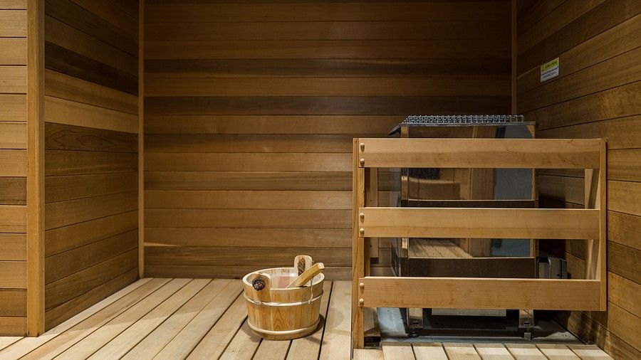 the sauna at YO1 Longevity & Health Resorts, Catskills