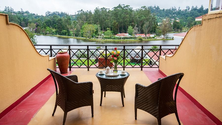 Sitting area outside the Deluxe Rooms in Kodaikanal