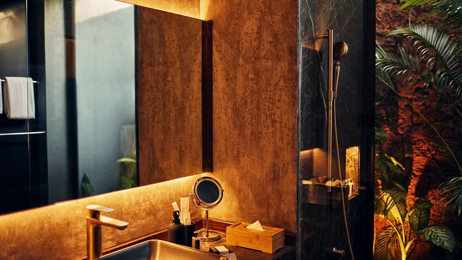 Bathroom and toiletries at the luxury villa in Goa for rent - Villa in Palms by Vescapes