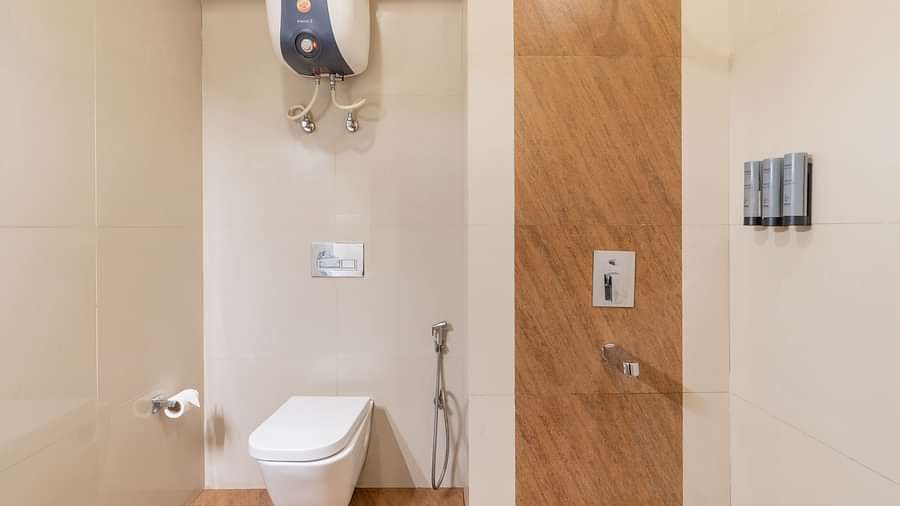 vanity area of deluxe room at Summit Lillium Hotel & Spa, Kalimpong