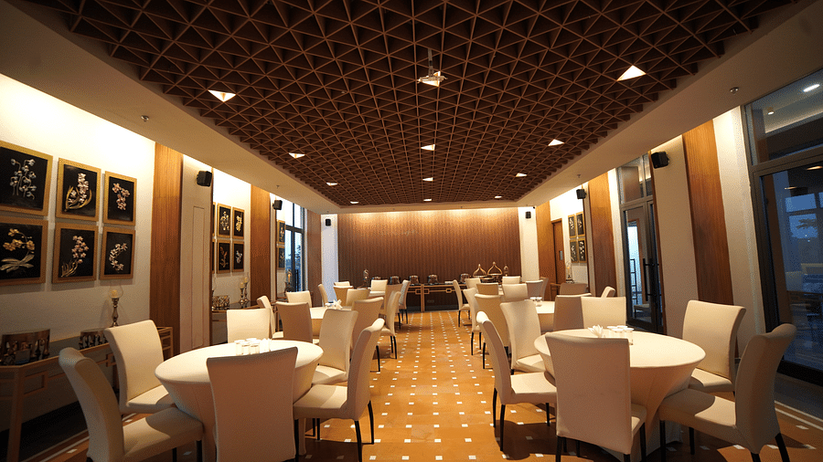 Seating arrangement in the banquet hall at Singalila Club
