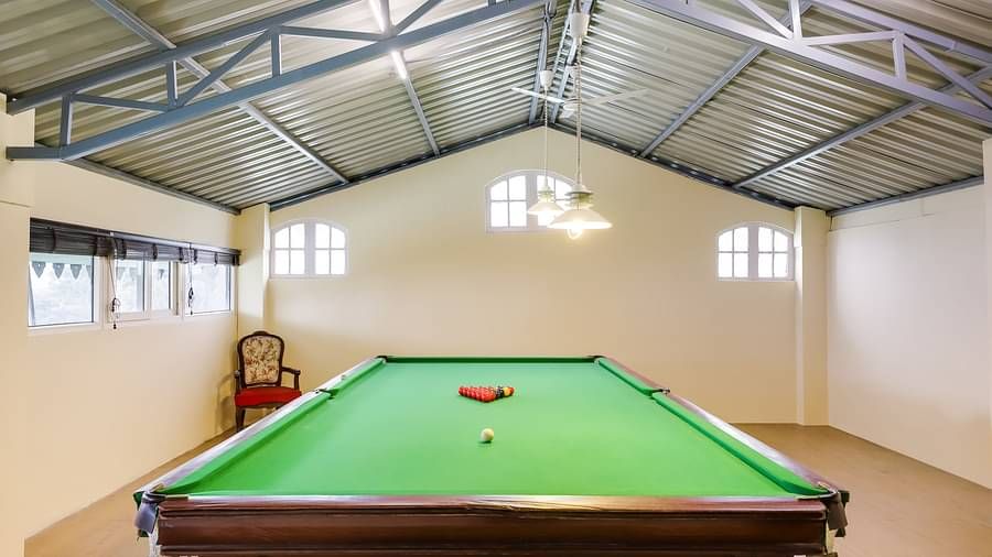 A snooker table at Summit Barsana Resort & Spa, Kalimpong