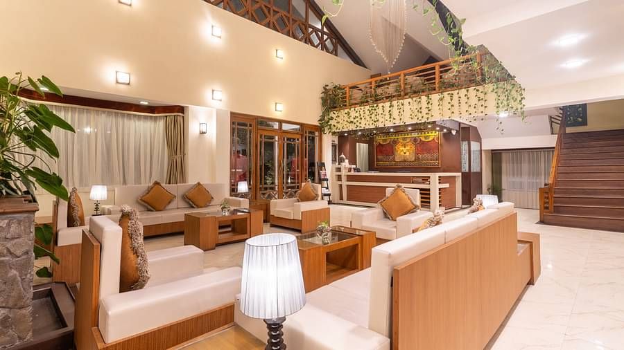 lobby area with comfortable seating at Summit Lillium Hotel & Spa, Kalimpong