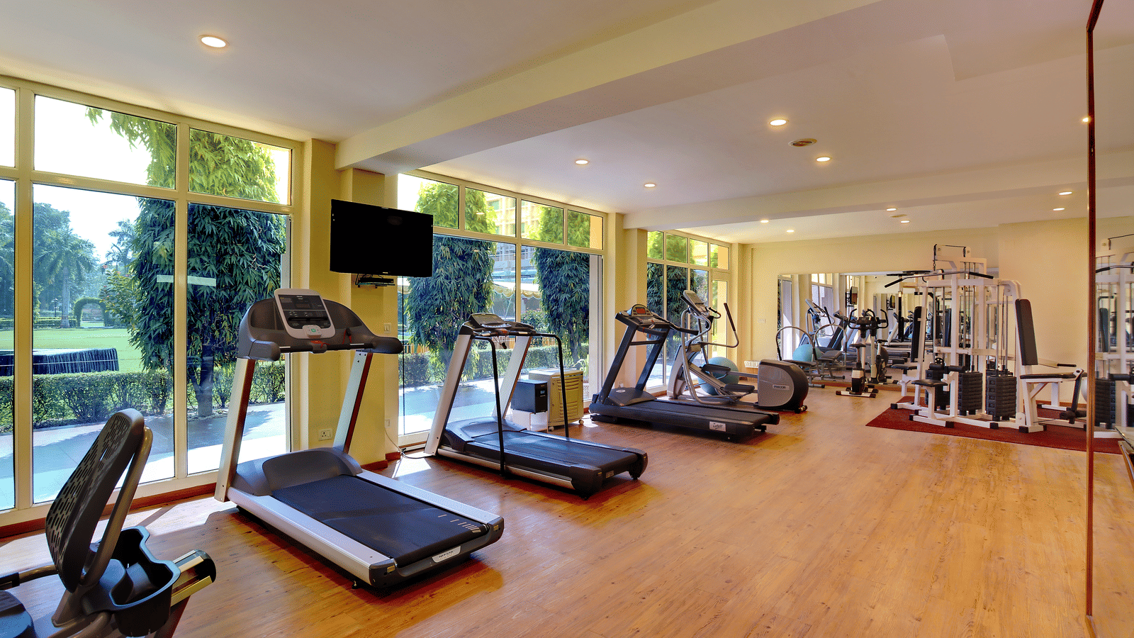 Treadmills at The health Club of Hotel Clarks Shiraz, Agra
