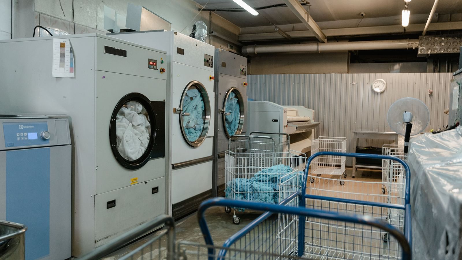 Interiors of a laundry mat