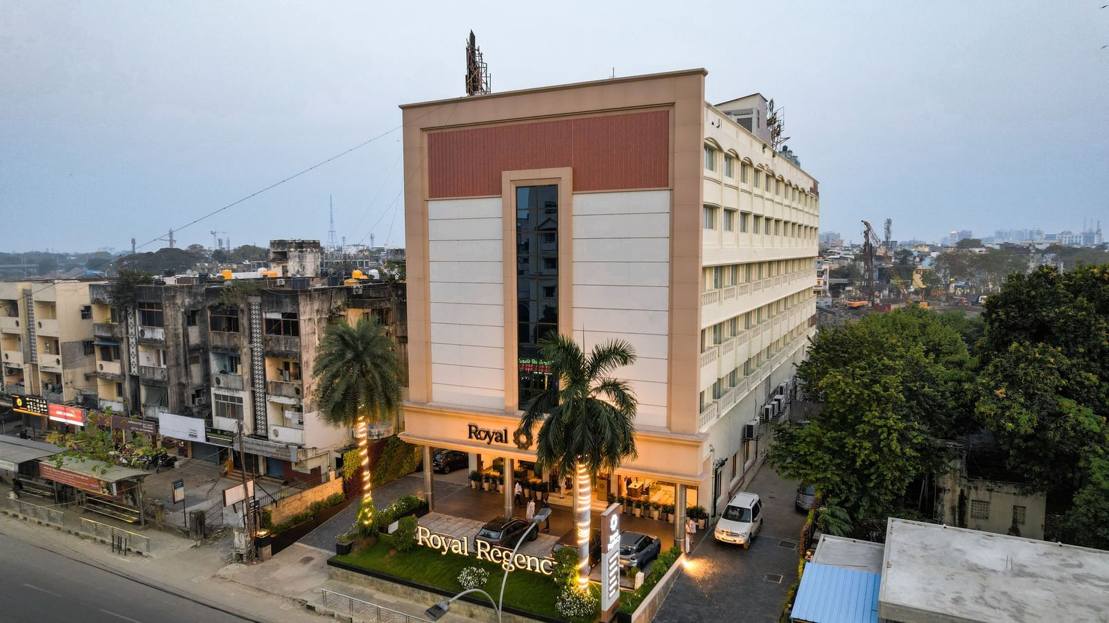 Exterior front view of the Hotel Royal Regency building from street level Chennai
